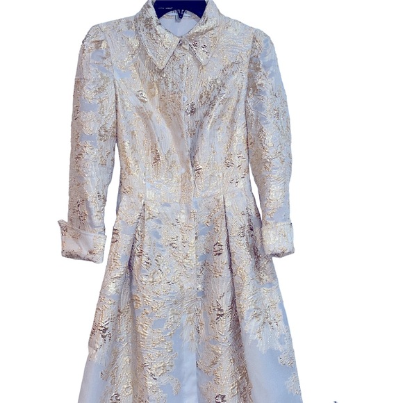 Rickie Freeman for Teri Jon Dresses & Skirts - Teri Jon by Ricki Freeman metallic gold & white dress size 2